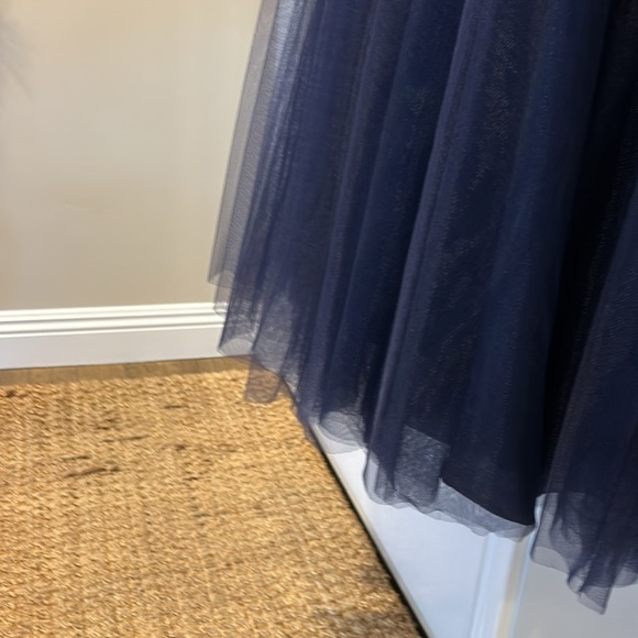 Mori Lee strapless formal gown in blue navy. Perfect condition. - Picture 13 of 14